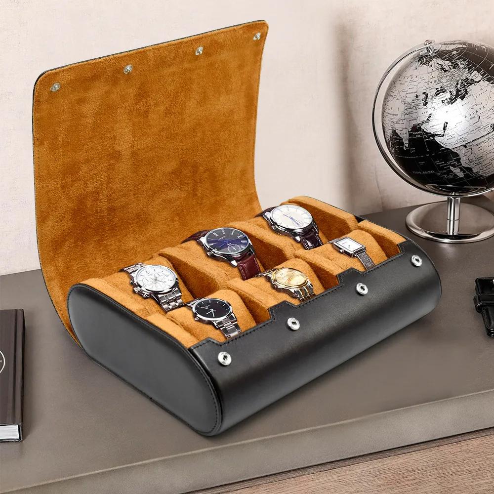 Watch Travel Case - for Men - for Women -New Watch Roll Travel Case Organizer Display - Watch Case - 6 Slots Watch Box Organizer