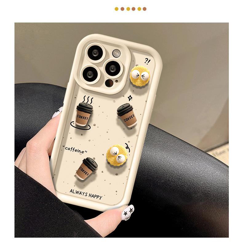 Cute Briquettes Are Suitable for Samsung S22 Mobile Phone Case Coffee Doll A04E Personalized A24 Personalized Anti-drop Men and Women