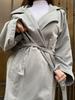Waisted Trench Coat CLEW 230604 S Gray