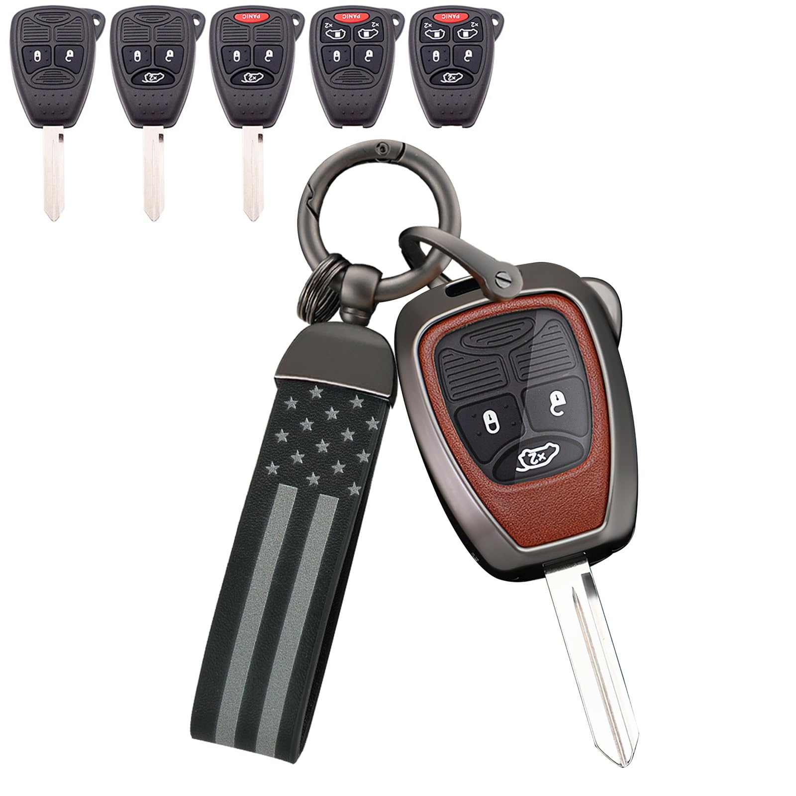 

TECART 23456 Buttons for Jeep Specific Key Case, Key Cover, Key Cover, Compatible with коричневый