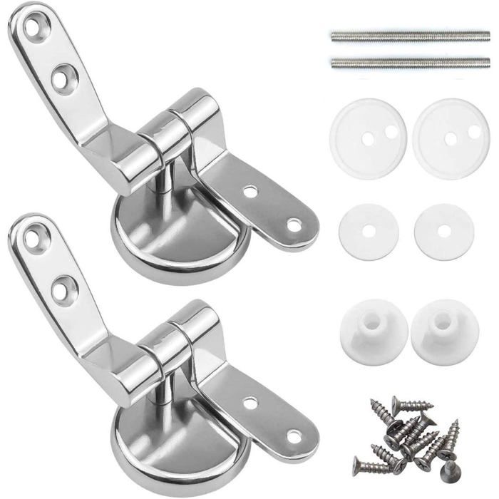 Charnières abattant WC - AIMOONSA - Lot de 2 - Alliage de zinc - Antirouille - Fixation par le dessus