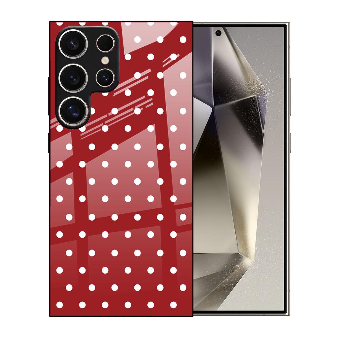 Чехол для мобильного телефона Samsung S26ULTRA, Красная клетка в горошек S24 Закаленное стекло A16 Защита A07 Samsung s26