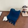 ~ Solid color wool scarf women's winter high-end soft waxy knitted scarf