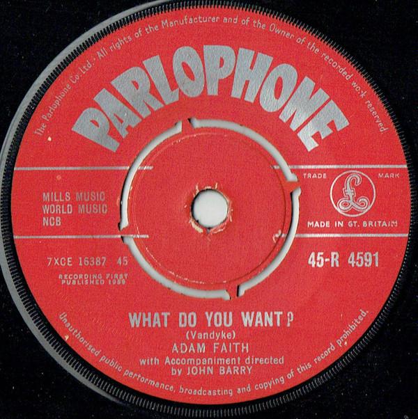 

7-дюймовая пластинка ADAM FAITH - Что ты хочешь 45R4591 Parlophone 1960 UK Rock б/у