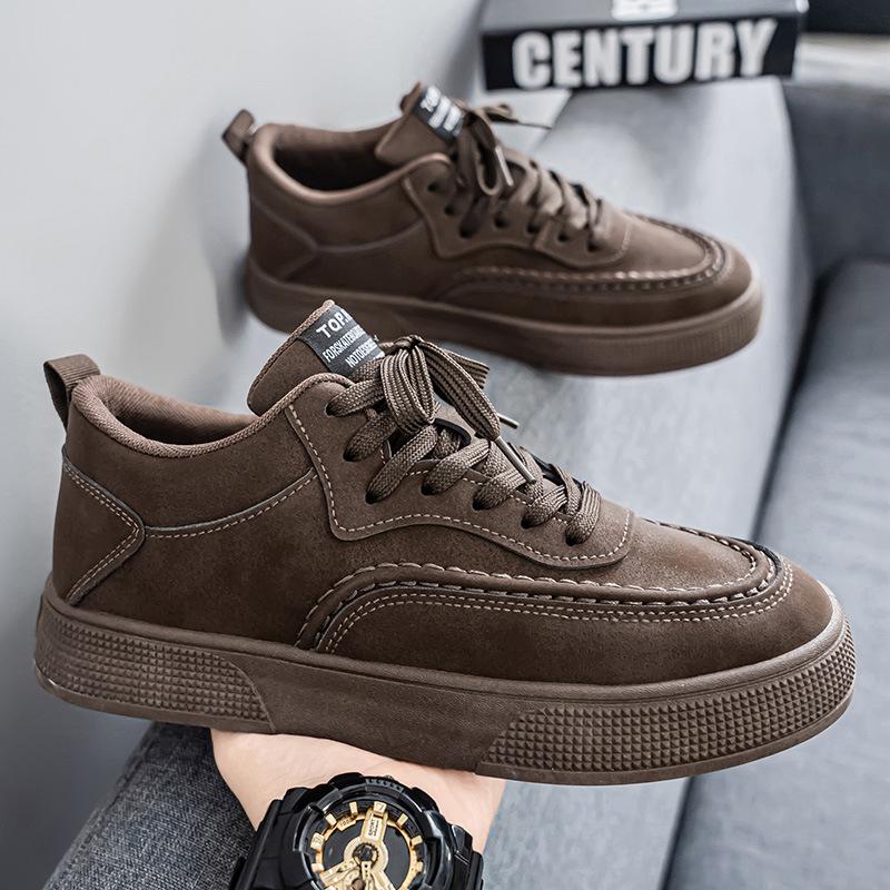 British style board shoes men's new spring and autumn retro low-top shoes sports and leisure shoes trendy solid color shoes men