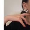 925 Sterling Silver Irregular Beaded Earrings with Textured Metal Balls – European/American Style, Exaggerated Fashion Design