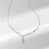 Irregular Wave Water Drop Necklace for Women In Korean Style, Fashionable and High End, Clavicle Chain, Ins, Minimalist