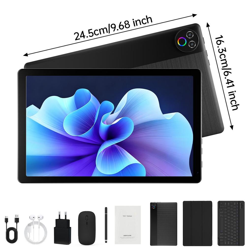 Android 15 Tablet, 10.1 Inch, 24GB RAM+32GB ROM, 6000mAh, Keyboard And Mouse Set