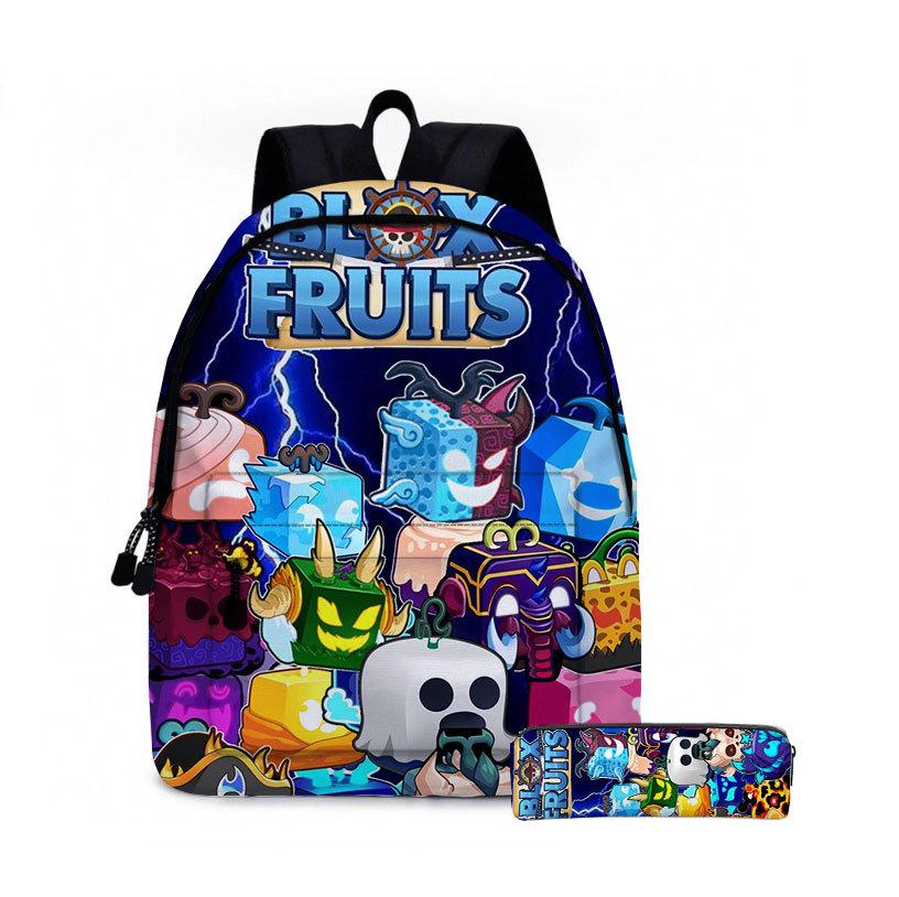 Blox Fruits Zaino per Scuola Primaria e Secondaria Zaino per Bambini Zaino Astuccio