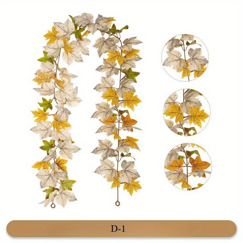

1Pc Simulated Maple Vines Home Desktop Green Plant Decoration Festival Simulated Vines Autumn D-1