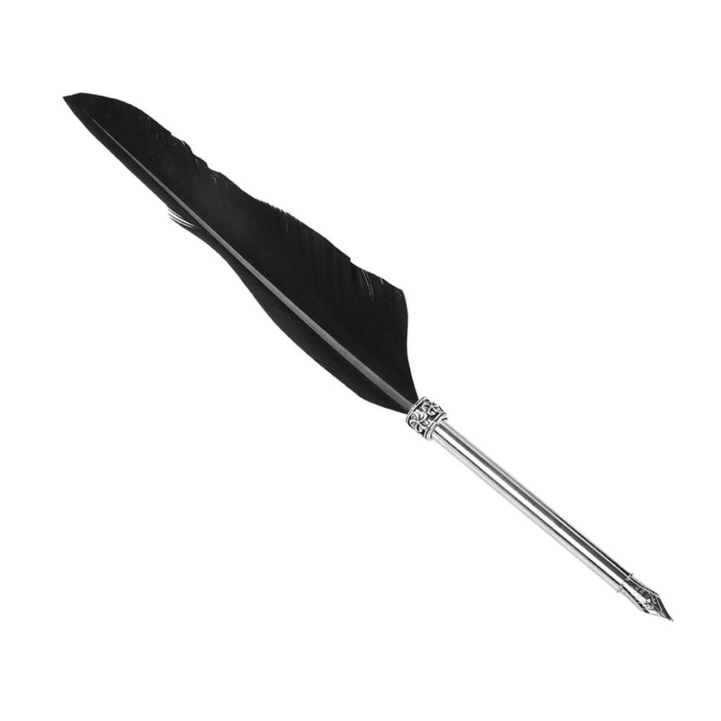 Retro Leather Notebook with Fountain Pen Feather Dip Pen Ink Bottle Set Stationery Gift Box