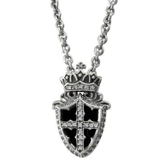 ArtemisClassic Onyx Emblem Charm Silver Accessory Brand Jewelry Silver 925 Necklace Pendant [Artemis Classic] ac-acp0229 Men's Women's
