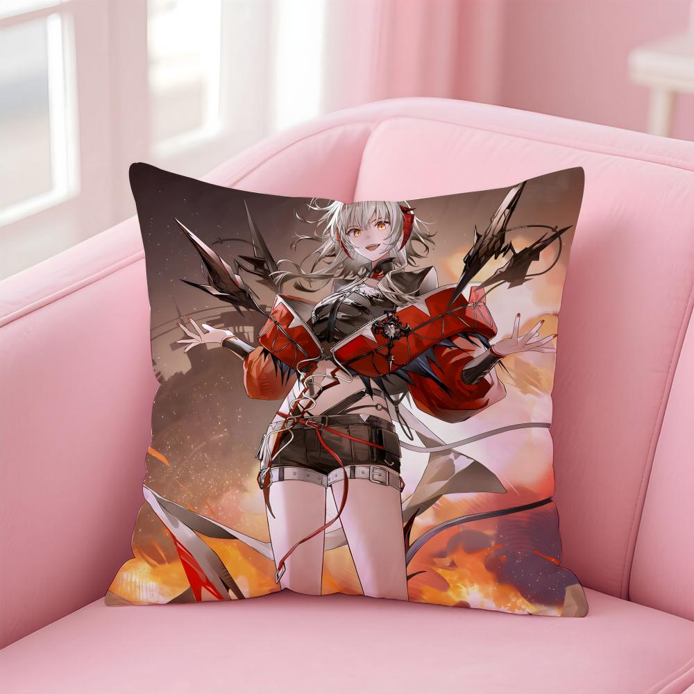 Simple fashion AArknights 2D Game icons Cushion Cover Linen Pillowcase Cover Soft Decor for Sofa Home Room