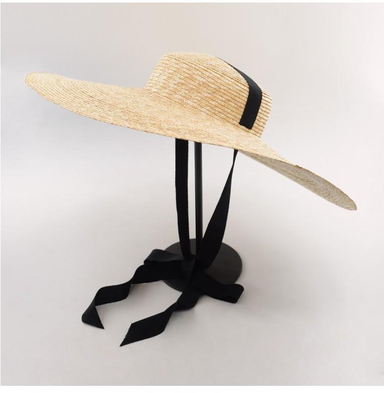 Princess Wind Super Big Brim Straw Straw Hat Women Thin Windproof Tether Sun Hat Street Photography Internet Celebrity Hat