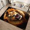 Realistic Roaring Lion Print Soft Carpet for Living Room Decor Suitable for use as an anti-slip for living room bedroom sofas