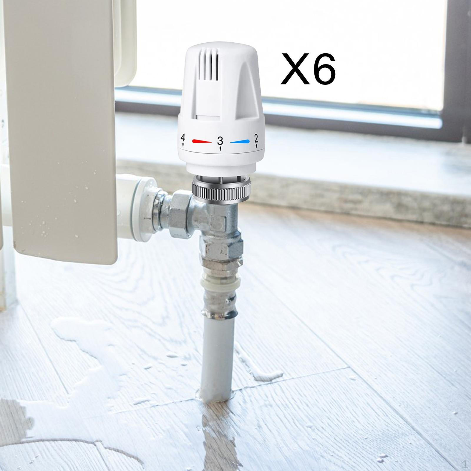 Автоматический радиаторный клапан, профессиональная термостатическая головка, металлическая сменная головка для нагревательного устройства 6PCS