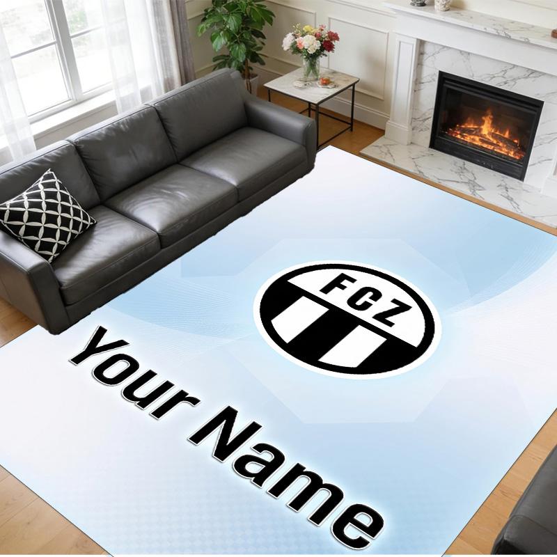 Crystal Velvet Rug Custom Name Text, Soft Non Slip Floor Mat Home DecorFC Zürich
