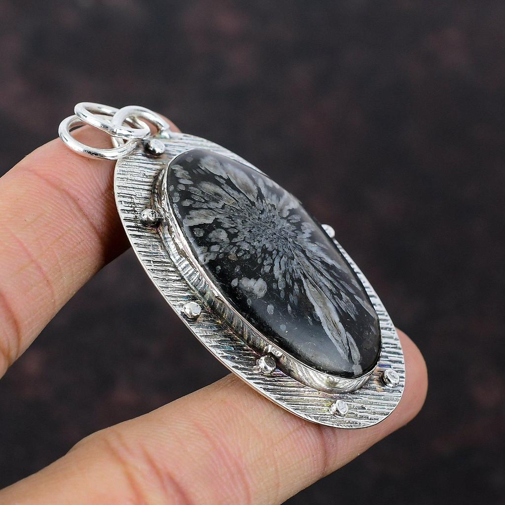 Chrysanthemum Pendant 925 Sterling Silver Pendant A One Quality Gemstone Jewelry Handmade Unique Design Pendant Silver Jewelry Gift For Wife