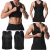 Men Waist Slimming Trainer Muscle Building Tank Top Zipper Vest Body Shapewear