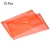 12Pcs A4 Size Plastic File Folders Clear Envelopes Document Organizer with Snap Button PP File Bags for Home Office Stationery