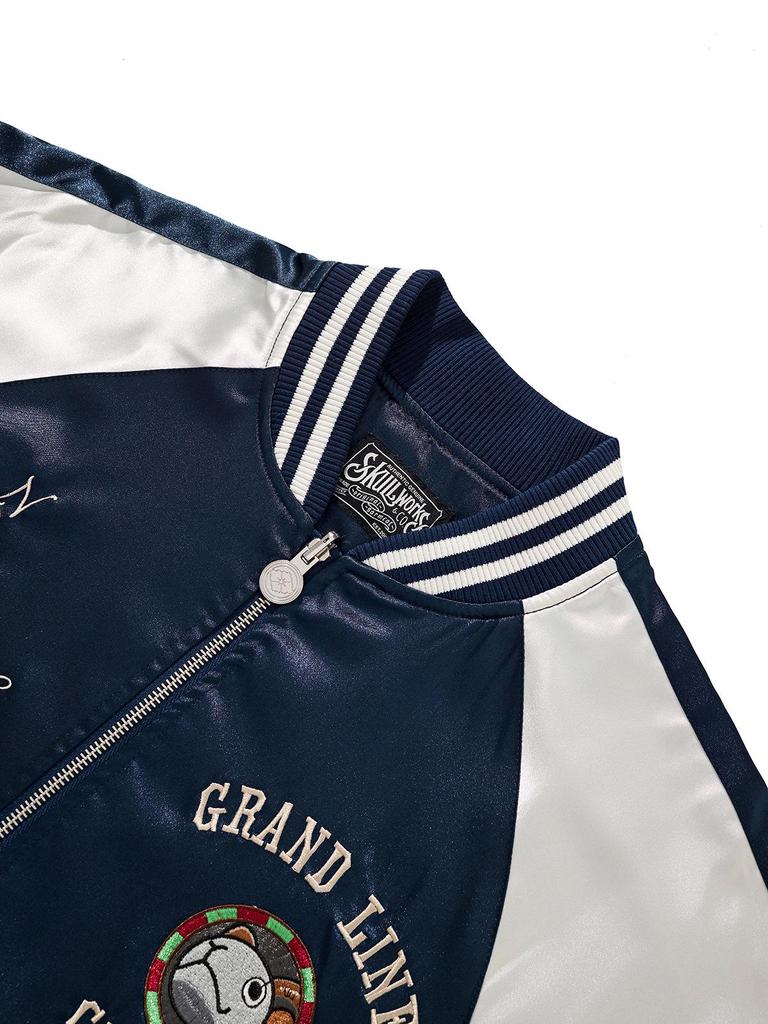 Huaxia Junpin Men's Dragon Embroidery Baseball Jacket - Chinese Style Trendy Outerwear A024.