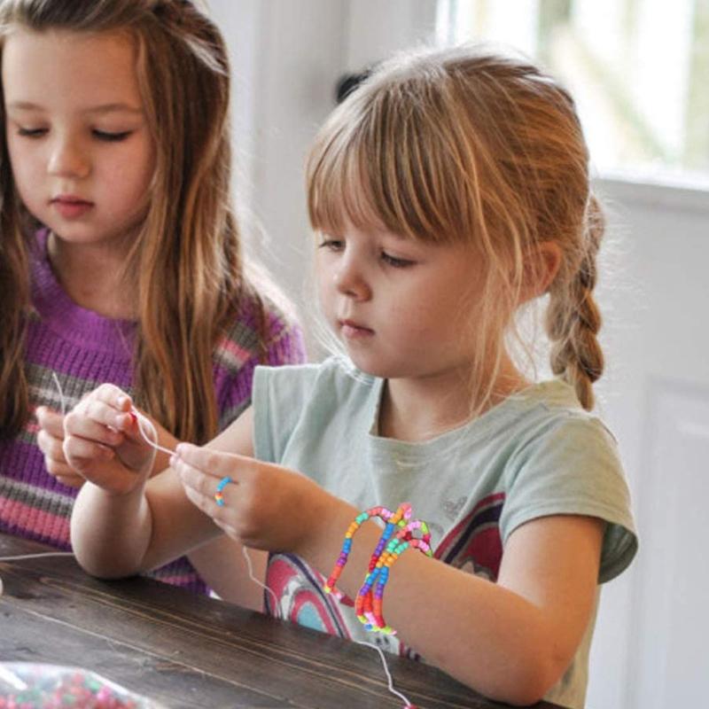 7000Pcs/15 Color Bracelet Glass Beads Small Craft Beads Kit Loose Spacer Bead for Jewelry Making with Storage Boxes