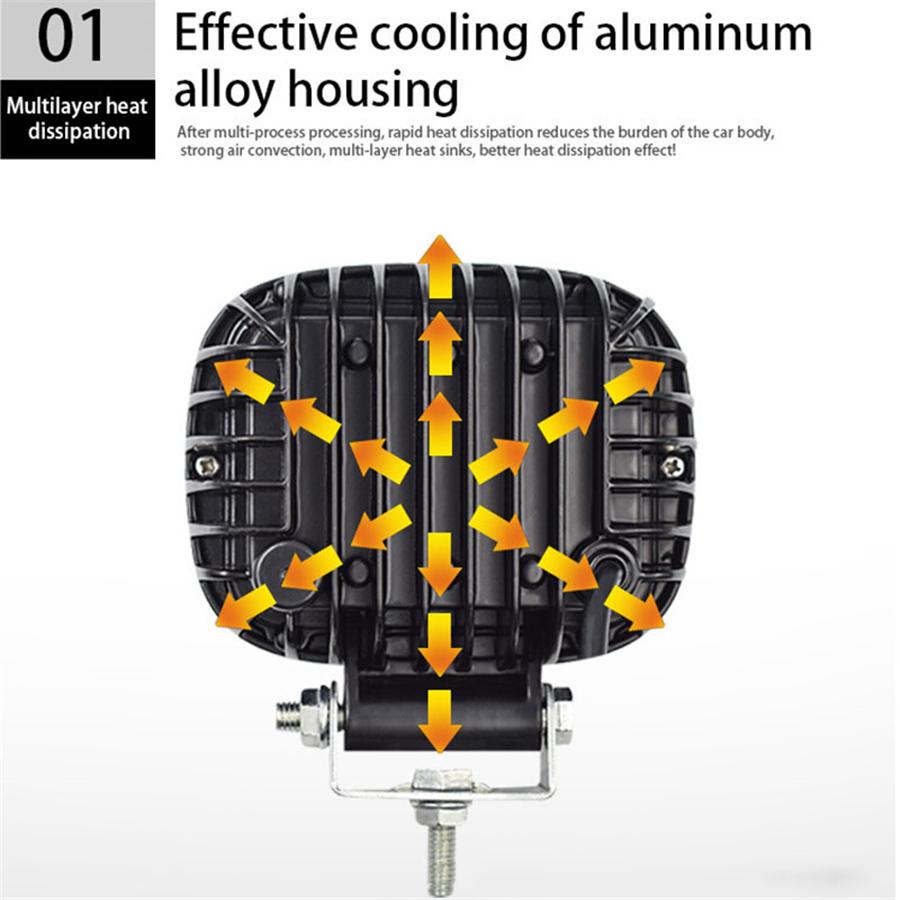 2Pcs 6D Lens 5 Inch 60W Led Work Light Bar 6000K White Flood Beam For Car 4x4 Offroad Truck Boat UAZ ATV 12V 24V Led Angel Eyes Driving Lights