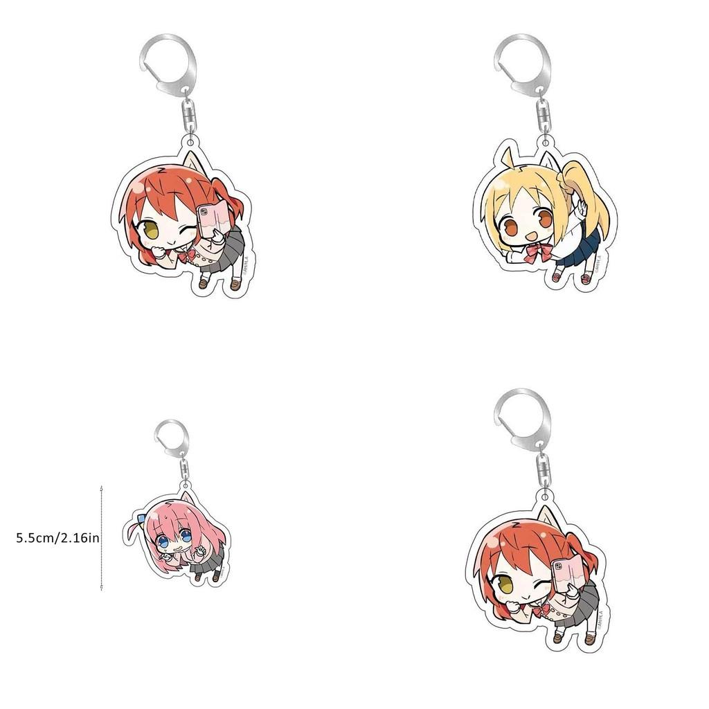 Unique Cartoon Character Printed Acrylic Keychain With Bag Pendant Accessories