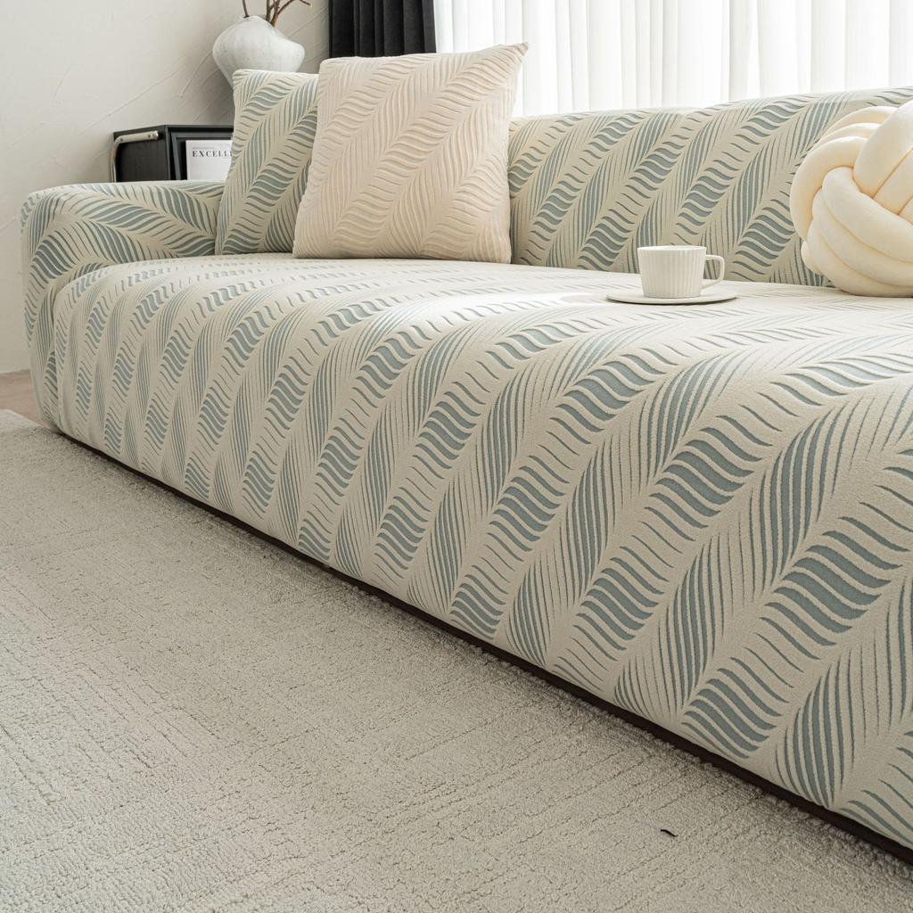 Elastic Non Slip and Dust Proof New Jacquard Velvet Solid Color Sofa Cover Simple Universal Solid Color Straight Sofa Cover