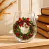 Bicchiere Resistente al Calore Bicchiere Natalizio 3D, Tazza Scolpita Babbo Natale Pupazzo di Neve Albero, Trasparente per Caffè Freddo Decorativo Bicchiere per le Feste, Festivo