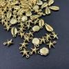 50PCS Sea Creature Themed Charm Pendants Jewelry Making Supplies Star Fish Charm Pendant for Necklace Bracelets