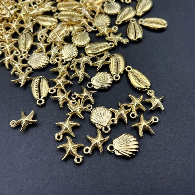 50PCS Sea Creature Themed Charm Pendants Jewelry Making Supplies Star Fish Charm Pendant for Necklace Bracelets