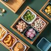 Square KTV Snack Plate, Grid Plate, Ceramic Platter, Snack Nut Plate, Sauce Plate, Fruit Plate, Bamboo and Wood Tray.