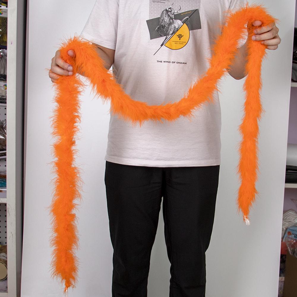 

Красочное боа из перьев марабу и индейки, 13 г, для вечеринки, свадьбы, шитья одежды, поделок для рождественской елки, 2 ярда/шт. оранжевый