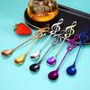 Colorful 6 Pcs Stainless Steel Tea Spoons Set Metal Music Coffee Spoon Ice Cream Candy Teaspoon Rose Gold Spoon