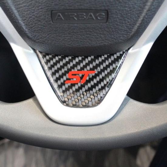 Luxury Carbon Fiber Car Steering Wheel Chin Sticker Trim For Ford ST MK7
