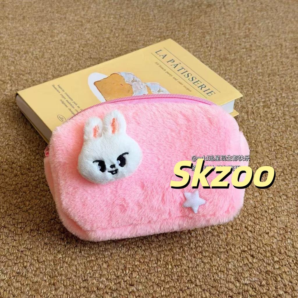 Kpop Stray Kids Skzoo Plush Makeup Bag Large Capacity Portable Storage Pouch Pen Case Idol Peripheral