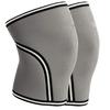 2026 Custom  7mm Nylon & Cotton Gym Sports Weightlifting Powerlifting Knee Pads Compression Sleeves Adjustable Strap