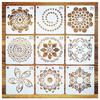 16/16Pcs Creative Mandala Dot Painting Templates Reusable Small Size Mandala Stencils Hollow Craft Project Dot Painting Stencils