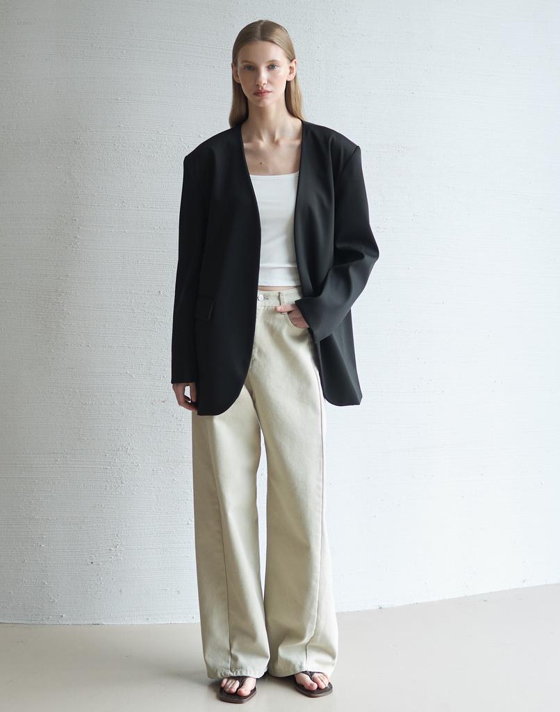 Nutopeu Beige Cotton Pants_Beige