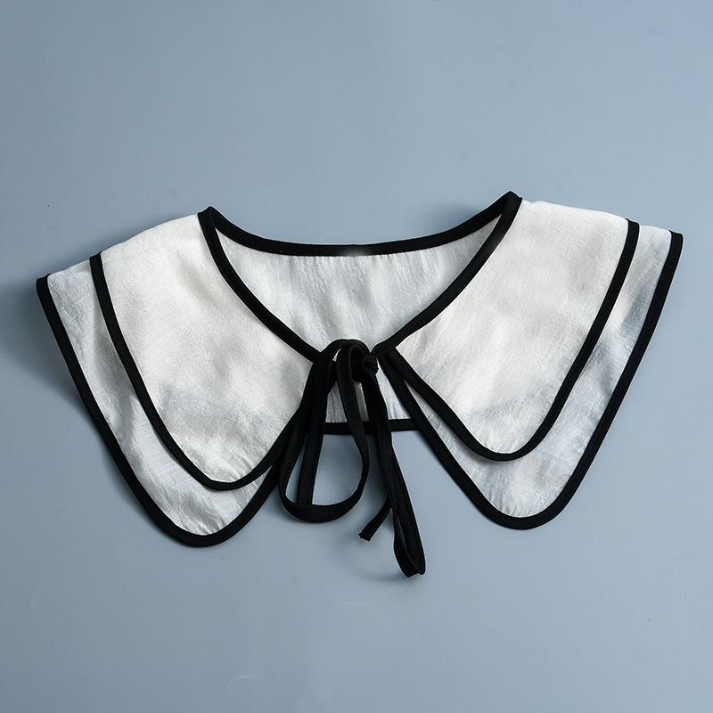 Koreansk Stor Revers Avtakbar Krage for Kvinner Genser Topp Falsk Krage Sjal Skuldersjal Dekor Falske Krager Slips