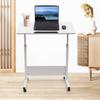 Standing Computer Desk, Adjustable Height Rolling Laptop Table, Portable Workstation with Lockable Wheels, 32-47In Height Range
