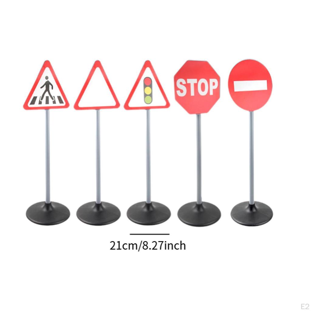 Traffic Signs Set Street Educational Learning Gift Pretend Play Equipment Education for