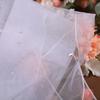 Seethrough Sheer Bridal Veils with Rhinestones Decors for Outdoor and Indoor Event Bride Shawl Wrap for Wedding Dresses