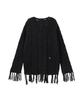 Teulimingbeodeu Wool Damage Tassel Knit Set-Up Pullover [ Black ]