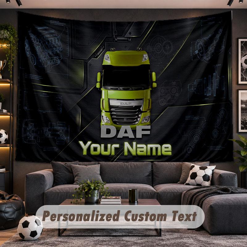Wall Hanging Tapestry Custom NameDAF Pattern Personalized Printed Fabric Wall Decor