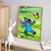 Disney Stitch and Butterfly Diamond Art Painting Kit 5D Handmade Diy Diamond Painting, Home Wall Decoration