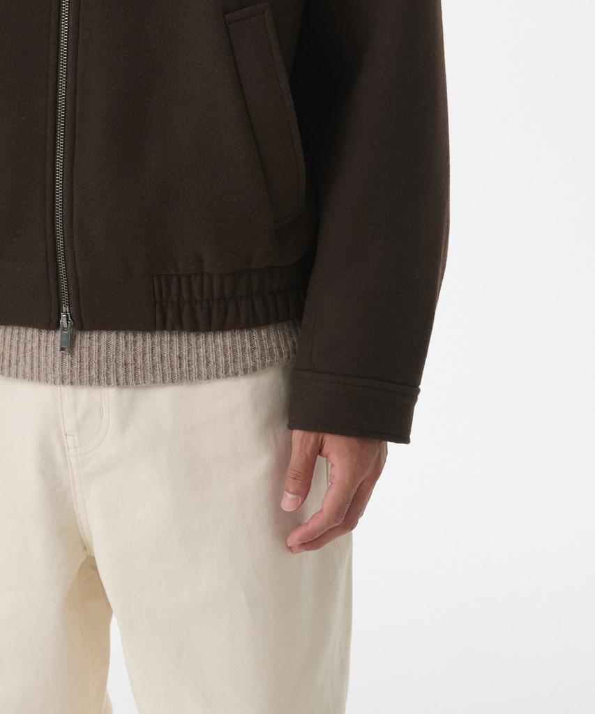Musinsa Standard Wool Blend Minimal Blouson Jacket [Baroque Brown]