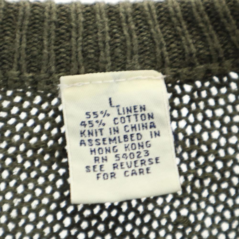 Gap 90s Linen Blend White Tag Old Argyle Long Sleeve Cotton Knit Sweater Men's Used