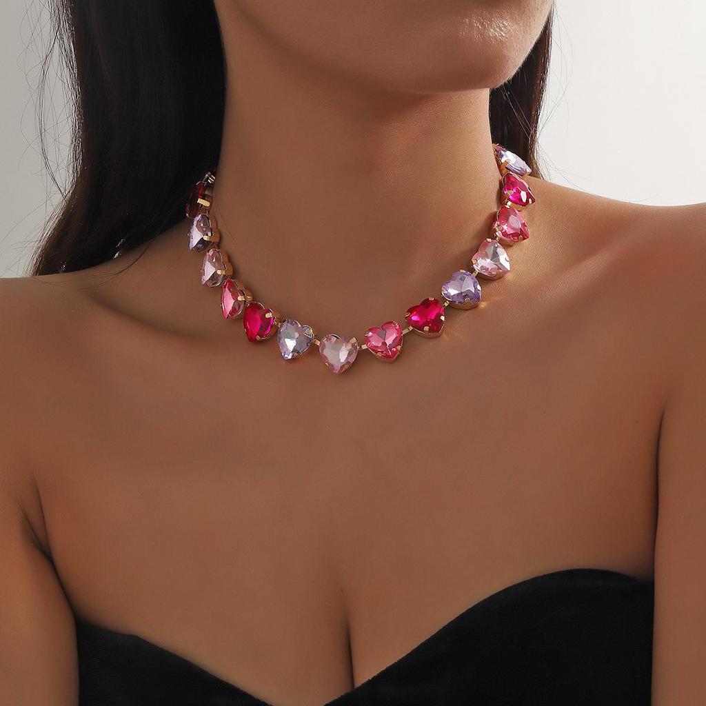 European American Niche Design Luxury Rhinestone Tassel Necklace